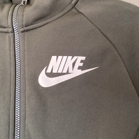 Nike warm-up crop jacket women’s medium green white EUC - Picture 2 of 5